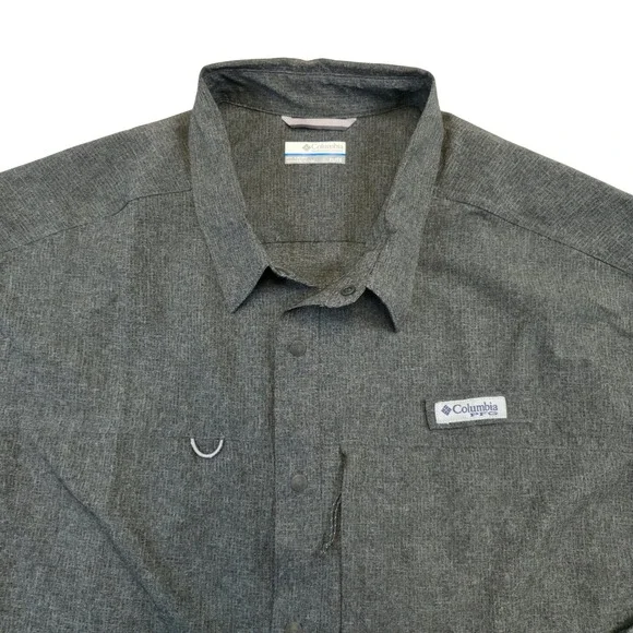 Columbia Men's Long Sleeve Button Up Shirt XL/TG Grey PFG Omni Outdoor Fishing - Picture 2 of 9